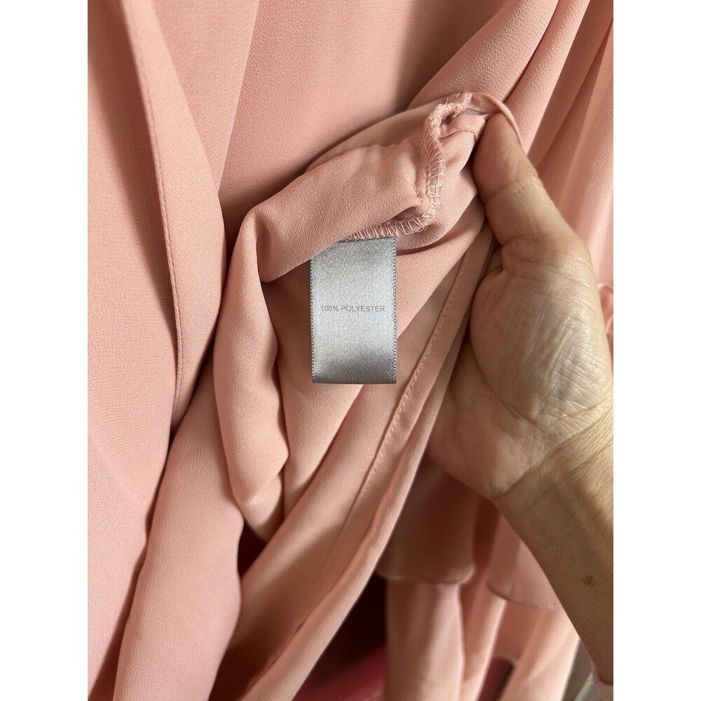 NWT Marled Blush Pink V-Neck Ruffled Sleeve Blouse - Picture 5 of 10